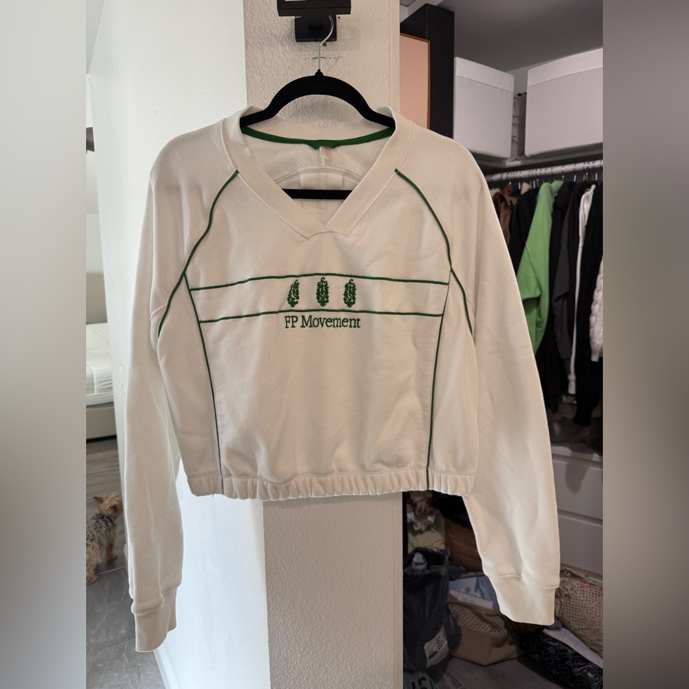 SOLD!!FP Movement by Free People White and Green Sweater